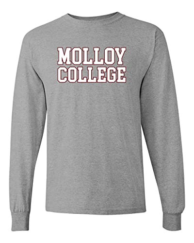 Molloy College Block Letters Long Sleeve T-Shirt - Sport Grey