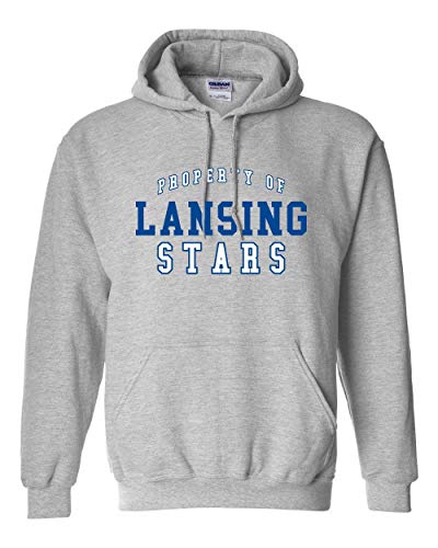Property of Lansing Stars Two Color Hooded Sweatshirt - Sport Grey