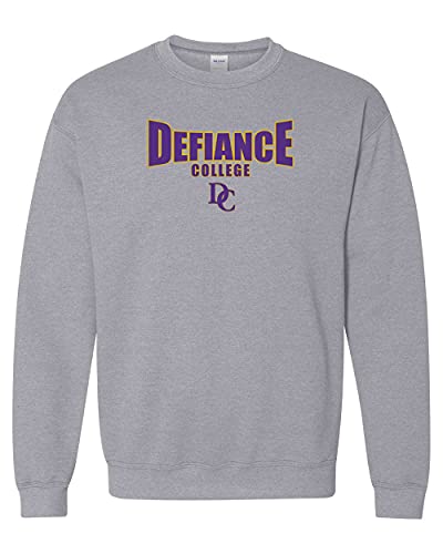 Defiance College DC Two Color Crewneck Sweatshirt - Sport Grey
