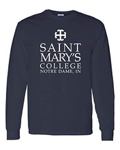 Load image into Gallery viewer, Saint Mary&#39;s College One Color White Stacked Text Long Sleeve - Navy
