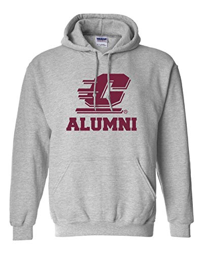 CMU Maroon C Alumni Hooded Sweatshirt Central Michigan University Logo Apparel Mens/Womens Hoodie - Sport Grey