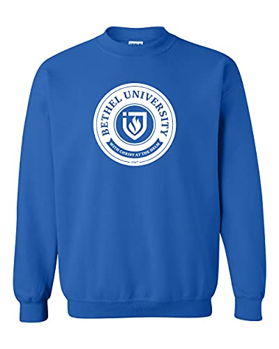 Bethel University Circle Logo One Color Crewneck Sweatshirt - Royal
