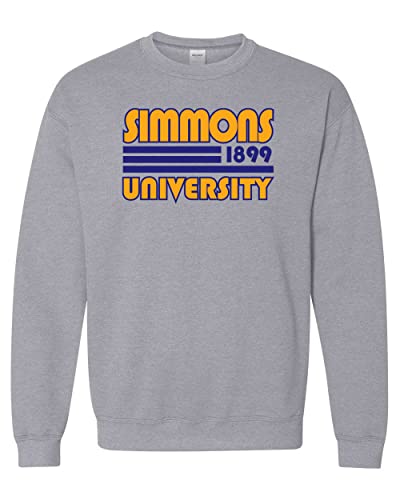 Retro Simmons University Crewneck Sweatshirt - Sport Grey