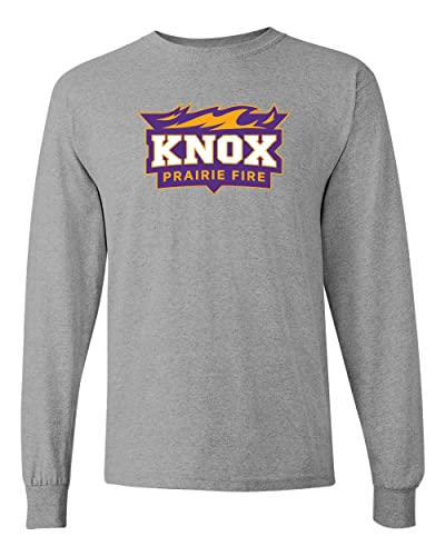Knox College Full Logo Long Sleeve T-Shirt - Sport Grey