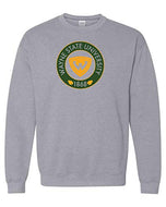 Wayne State University Two Color Circle Crewneck Sweatshirt - Sport Grey