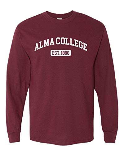 Alma College EST One Color Long Sleeve - Maroon