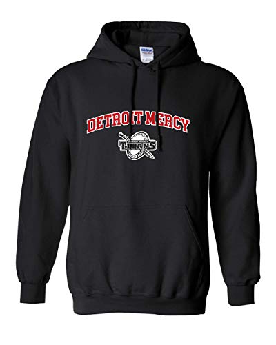 Detroit Mercy Arched Two Color Hooded Sweatshirt - Black