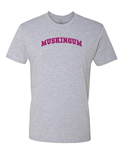 Muskingum University 1 Color Text Exclusive Soft Shirt - Heather Gray