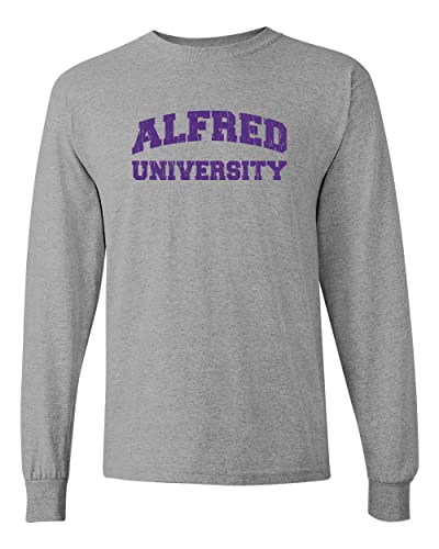 Alfred University Block Letters Long Sleeve Shirt - Sport Grey