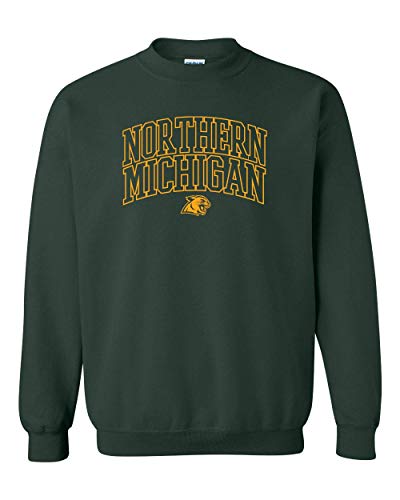 Northern Wildcats Arched One Color Crewneck Sweatshirt - Forest Green