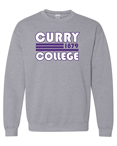 Retro Curry College Crewneck Sweatshirt - Sport Grey