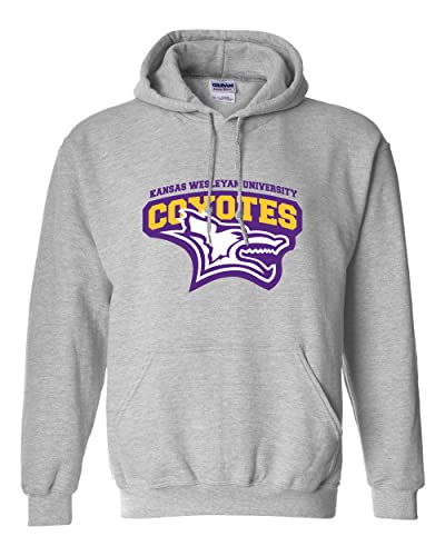 Kansas Wesleyan University Hooded Sweatshirt - Sport Grey