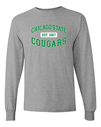 Vintage Chicago State Est 1867 Long Sleeve T-Shirt - Sport Grey