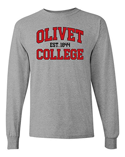 Olivet College Established 1844 Two Color Long Sleeve - Sport Grey