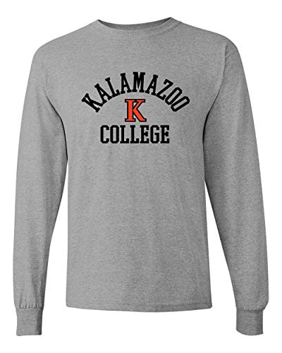 Kalamazoo K College Arched Two Color Long Sleeve - Sport Grey