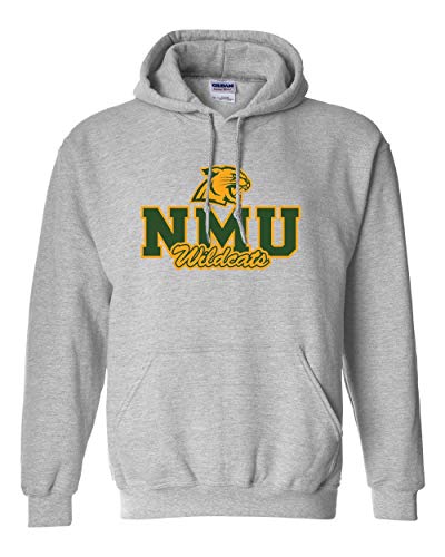 Northern Michigan NMU Wildcats Hooded Sweatshirt NMU Logo Apparel Mens/Womens Hoodie - Sport Grey