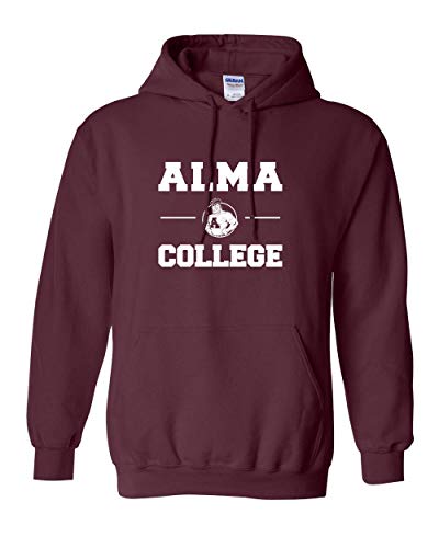 Alma College Scots Stacked One Color Hooded Sweatshirt - Maroon