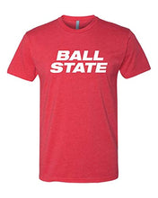 Load image into Gallery viewer, Ball State University Block Letters One Color Exclusive Soft Shirt - Red
