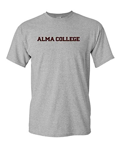 Alma College Block One Color T-Shirt - Sport Grey