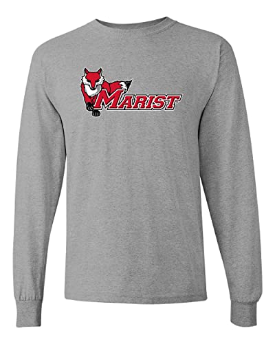 Marist College Full Mascot Long Sleeve Shirt - Sport Grey