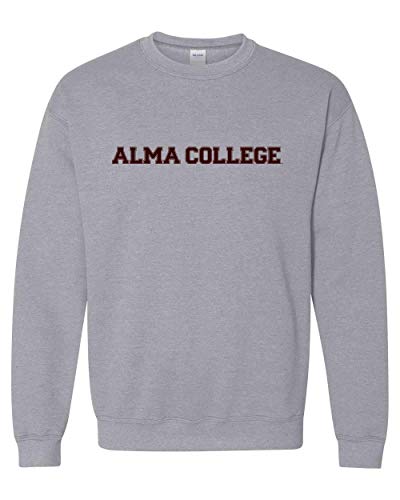 Alma College Block One Color Crewneck Sweatshirt - Sport Grey
