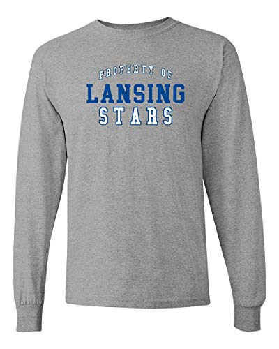 Property of Lansing Stars Two Color Long Sleeve - Sport Grey