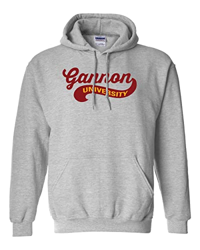 Gannon University Banner Logo Hooded Sweatshirt - Sport Grey