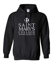 Load image into Gallery viewer, Saint Mary&#39;s College One Color White Stacked Text Hoodie - Black
