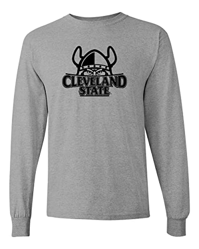 Cleveland State Full Logo Long Sleeve T-Shirt - Sport Grey