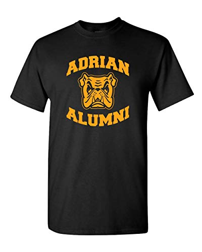 Adrian College Alumni Stacked Gold Logo T-Shirt - Black