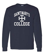 Load image into Gallery viewer, Saint Mary&#39;s College White Logo Long Sleeve - Navy
