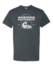 Load image into Gallery viewer, Property of Muskingum University T-Shirt - Dark Heather
