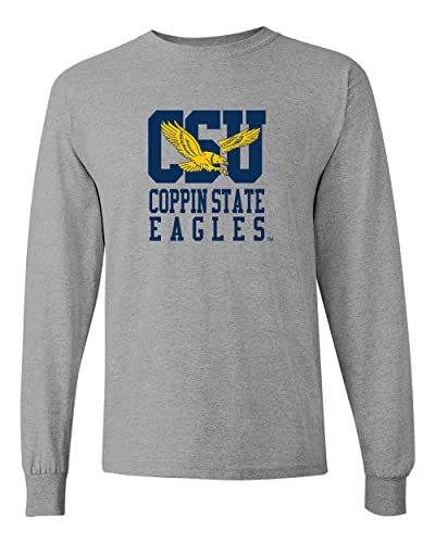 Coppin State University Mascot Long Sleeve T-Shirt - Sport Grey