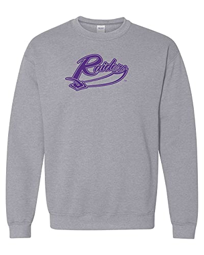 University of Mount Union Raiders Script Logo Crewneck Sweatshirt - Sport Grey