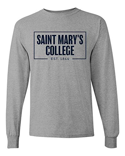 Saint Mary's College Navy Established 1844 Long Sleeve - Sport Grey